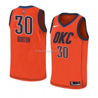 Maillot Oklahoma City Thunder Deonte Burton Earned 2018-19 Orange