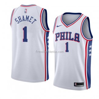 Maillot Philadelphia 76ers Landry Shamet Association 2018 Blanc