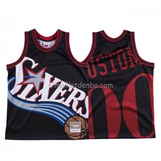 Maillot Philadelphia 76ers Personnalise Mitchell & Ness Big Face Noir