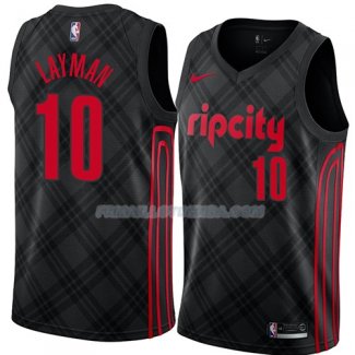 Maillot Portland Trail Blazers Jake Layman Ciudad 2018 Noir