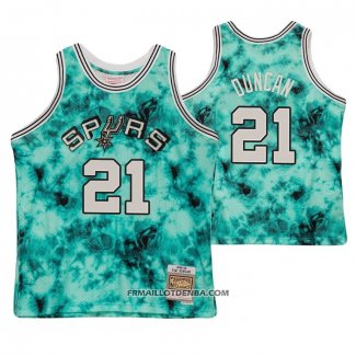 Maillot San Antonio Spurs Tim Duncan No 21 Galaxy Vert