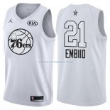 Maillot All Star 2018 Philadelphia 76ers Jimmy Joel Embiid 21 Blanc