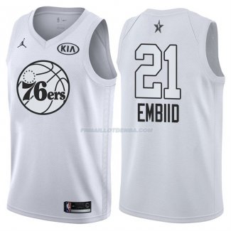 Maillot All Star 2018 Philadelphia 76ers Jimmy Joel Embiid 21 Blanc