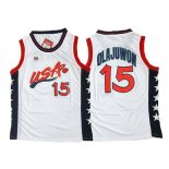 Maillot Basket Basket USA 1996 Olajuwon 15 Blanc