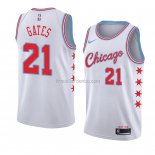 Maillot Chicago Bulls Kaiser Gates Ville 2018 Blanc