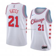 Maillot Chicago Bulls Kaiser Gates Ville 2018 Blanc