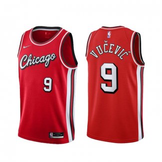 Maillot Chicago Bulls Nikola Vucevic NO 9 Ville 2021-22 Rouge