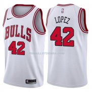 Maillot Chicago Bulls Robin Lopez Association 2017-18 42 Blancoo