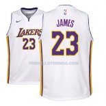 Maillot Enfant Los Angeles Lakers Lebron James Association 2017-18 Blanc