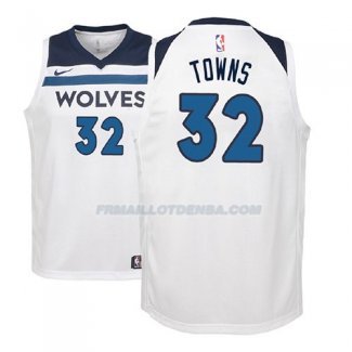 Maillot Enfant Minnesota Timberwolves Karl-anthony Towns 2017-18 Blanc