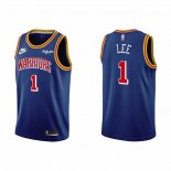 Maillot Golden State Warriors Damion Lee NO 1 75th Anniversary Bleu