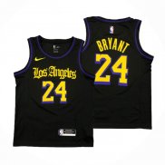 Maillot Los Angeles Lakers Kobe Bryant NO 24 Ville 2019-20 Noir