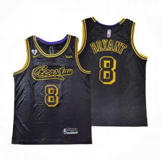 Maillot Los Angeles Lakers Kobe Bryant NO 8 Crenshaw Black Mamba Noir