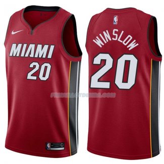 Maillot Miami Heat Justise Winslow Statehombret 2017-18 20 Rojo
