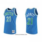 Maillot Minnesota Timberwolves Kevin Garnett NO 21 Hardwood Classics Throwback Bleu