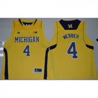 Maillot Basket NCAA Chirs Webber 4 Jaune