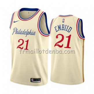 Maillot Philadelphia 76ers Joel Embiid Ville 2019-20 Cream