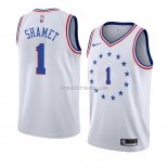 Maillot Philadelphia 76ers Landry Shamet Earned 2018-19 Blanc