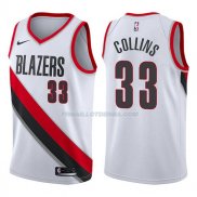 Maillot Portland Trail Blazers Zach Collins Swingman Association 2017-18 33 Blancoo