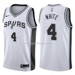 Maillot San Antonio Spurs Derrick White Swingman Association 2017-18 4 Blancoo