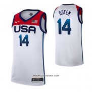 Maillot USA 2021 Draymond Green No 14 Blanc