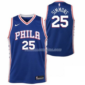 Maillot Basket 76ers Simmons 2017-18 25 Bleu