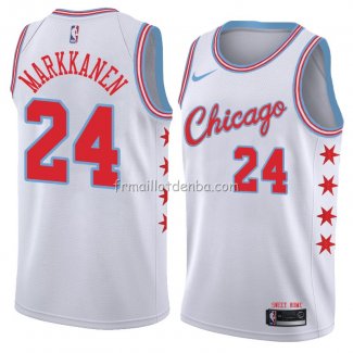 Maillot Chicago Bulls Lauri Markkanen Ville 2018 Blanc