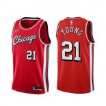 Maillot Chicago Bulls Thaddeus Young NO 21 Ville 2021-22 Rouge