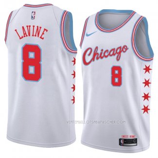 Maillot Chicago Bulls Zach Lavine Ville 2018 Blanc