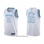 Maillot Los Angeles Lakers Deandre Jordan NO 10 Ville 2021-22 Blanc