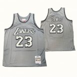 Maillot Los Angeles Lakers LeBron James NO 23 Mitchell & Ness 1996-97 Gris