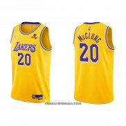 Maillot Los Angeles Lakers Mac Mcclung NO 20 75th Anniversary 2021-22 Jaune