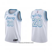 Maillot Los Angeles Lakers Mac Mcclung NO 20 Ville 2021-22 Blanc