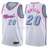 Maillot Miami Heat Justise Winslow Ciudad 2017-18 20 Blancoo