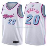 Maillot Miami Heat Justise Winslow Ciudad 2017-18 20 Blancoo