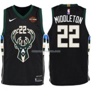 Maillot Milwaukee Bucks Khris Middleton Statement Harley 2017-18 22 Noir