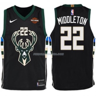 Maillot Milwaukee Bucks Khris Middleton Statement Harley 2017-18 22 Noir
