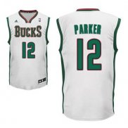 Maillot Basket Milwaukee Bucks Parker 12 Blanc