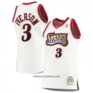 Maillot Philadelphia 76ers Allen Iverson Mitchell & Ness 1997-98 Blanc