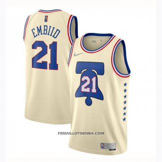 Maillot Philadelphia 76ers Joel Embiid Earned 2020-21 Crema