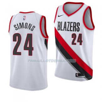 Maillot Portland Trail Blazers Anfernee Simons Association 2018 Blanc