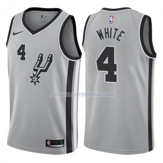 Maillot San Antonio Spurs Derrick White Statehombret 2017-18 4 Gris