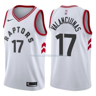 Maillot Toronto Raptors Jonas Valanciunas Association 2017-18 17 Blancoo