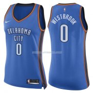 Femmes Maillot Oklahoma City Thunder Russell Westbrook Icon 2017-18 0 Bleu