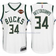 Maillot Basket Bucks Giannis Antetokounmpo 2017-18 34 Blanc