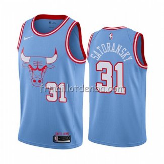 Maillot Chicago Bulls Tomas Satoransky Ville Bleu