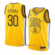 Maillot Golden State Warriors Stephen Curry NO 30 Earned Jaune