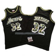 Maillot Los Angeles Lakers Magic Johnson Camouflage Noir