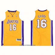 Maillot Los Angeles Lakers Pau Gasol NO 16 Icon Jaune