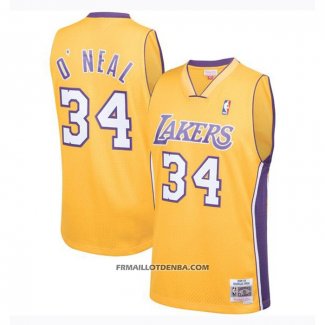 Maillot Los Angeles Lakers Shaquille O'neal Mitchell & Ness 1999-00 Jaune